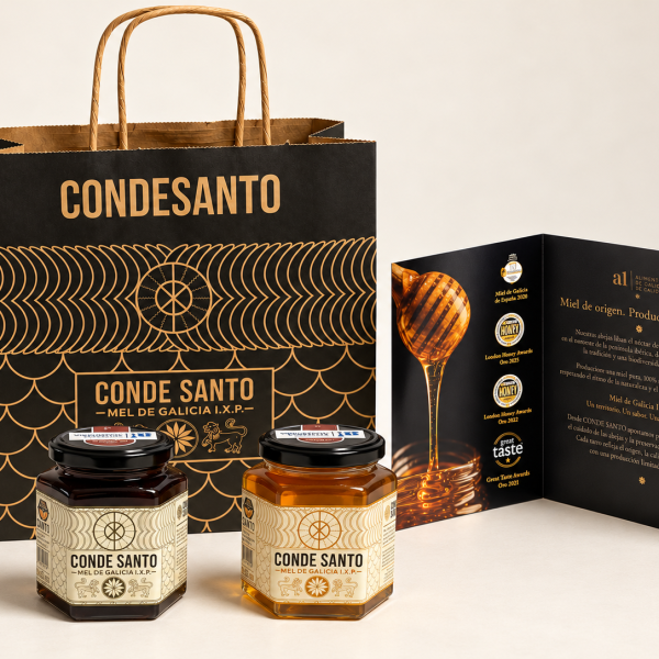 Pack Regalo Miel Artesana 1kg (2x500g) – Montaña y Mariña – Envío Incluido